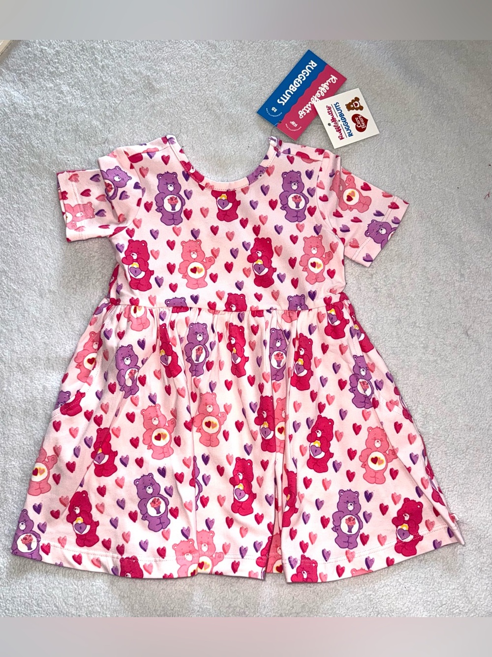 Rufflebutts x Care Bears knit short sleeve twirl dress, size 18-24 mos, NWT
